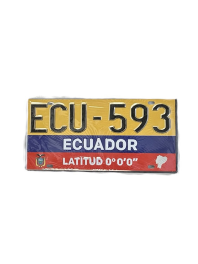 Ecuador Metal License Plate